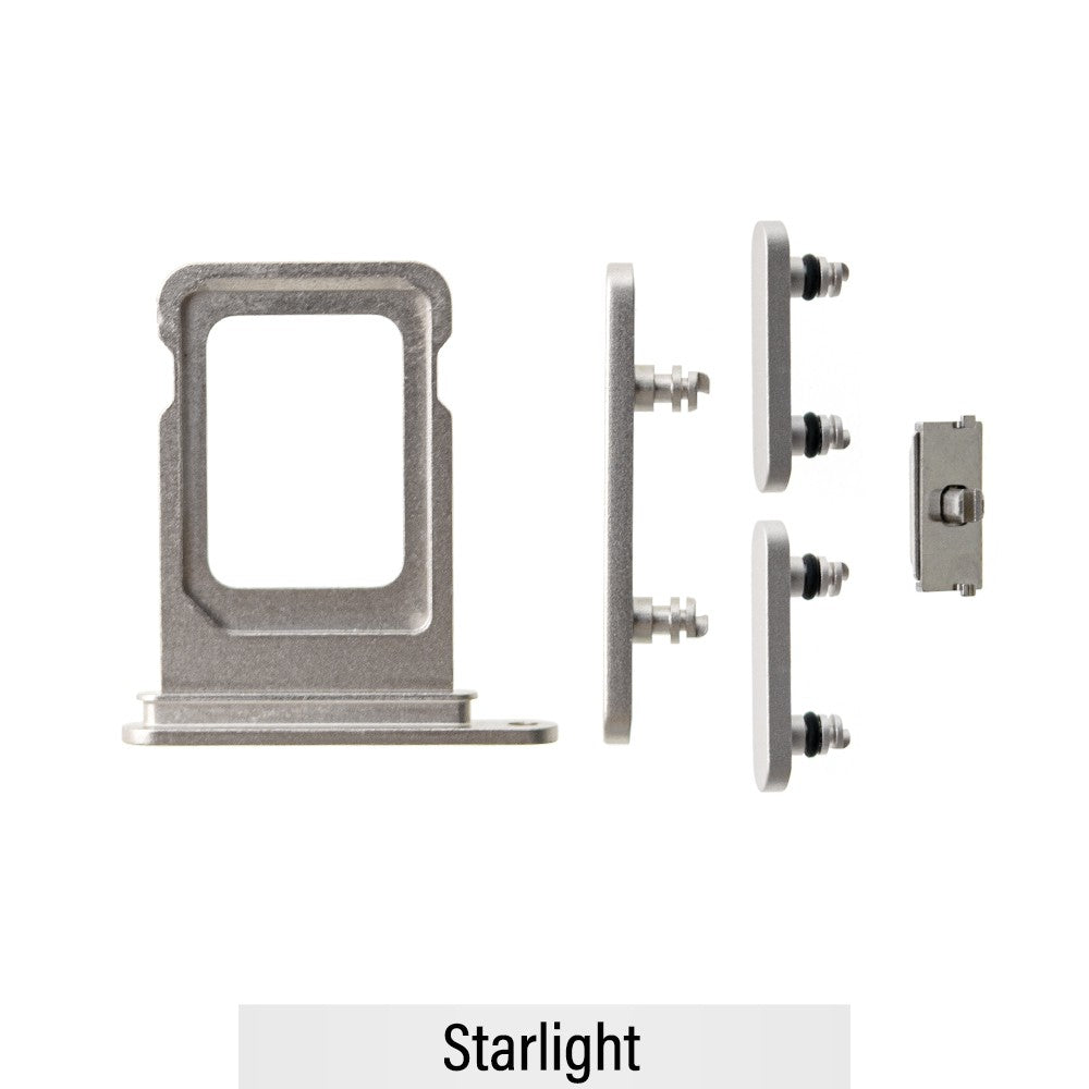 Single SIM Card Tray and Side Button for iPhone 14 / 14 Plus-Starlight Single SIM Card Tray and Side Button for iPhone 14 / 14 Plus-Starlight